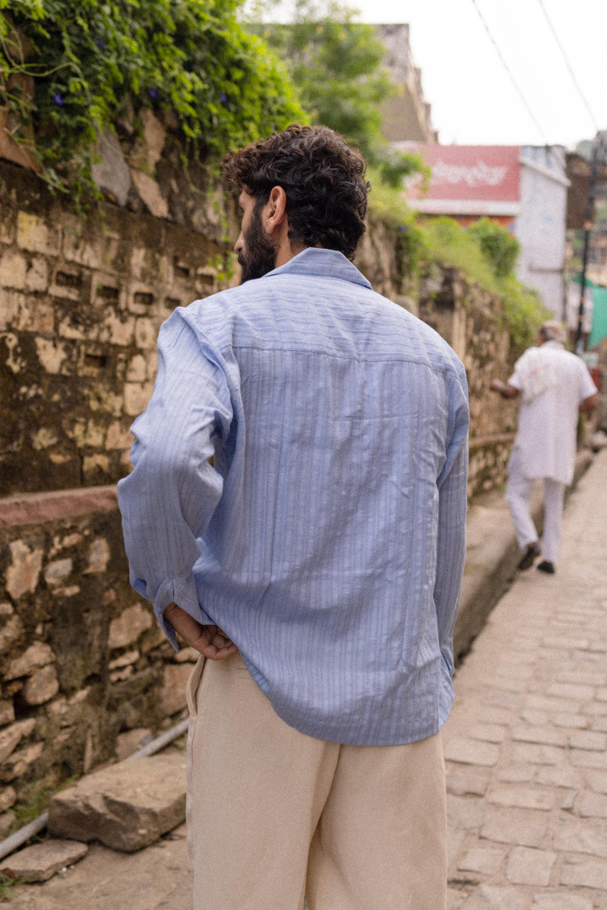 Soft Blue Dobby Resort Shirt