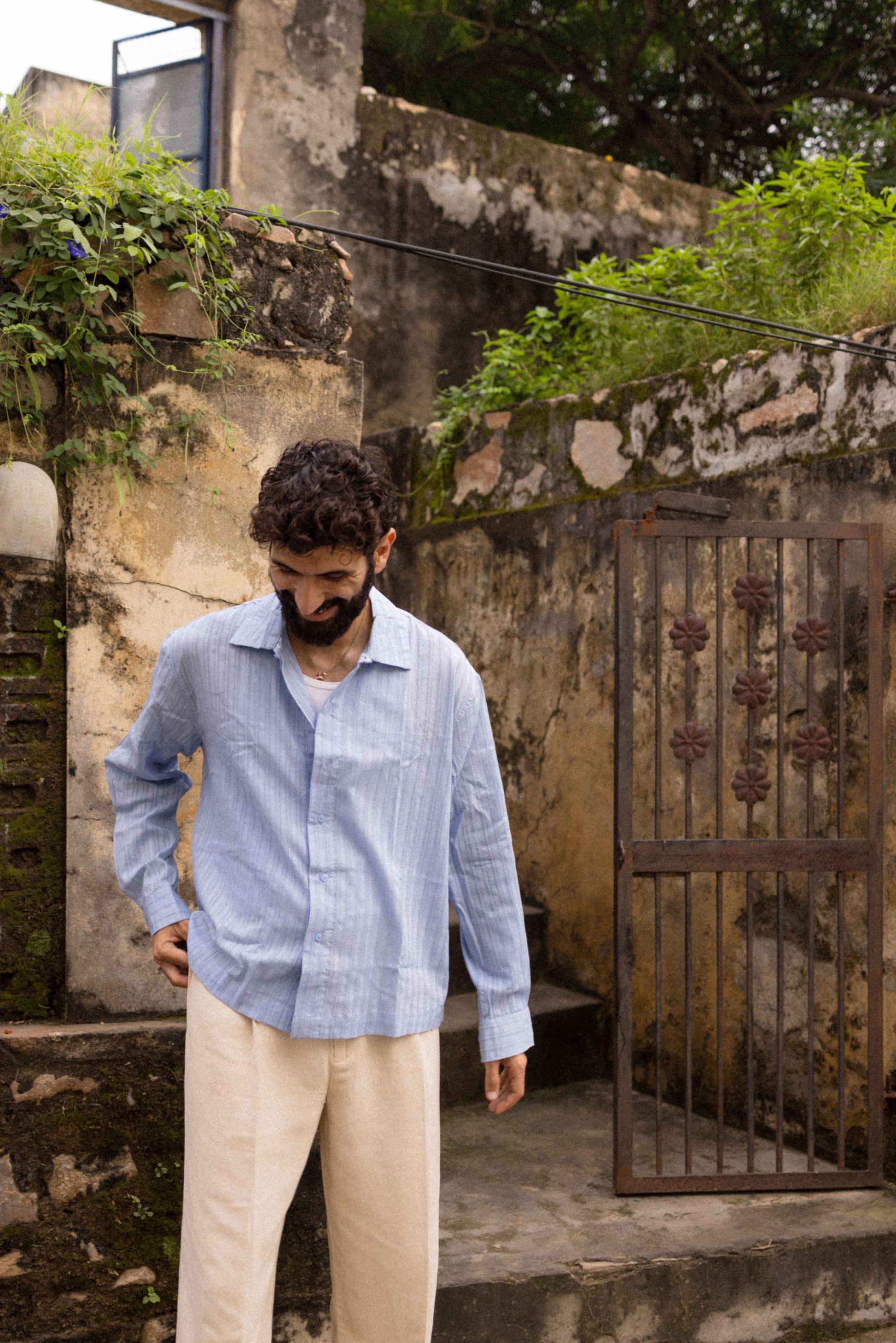 Soft Blue Dobby Resort Shirt