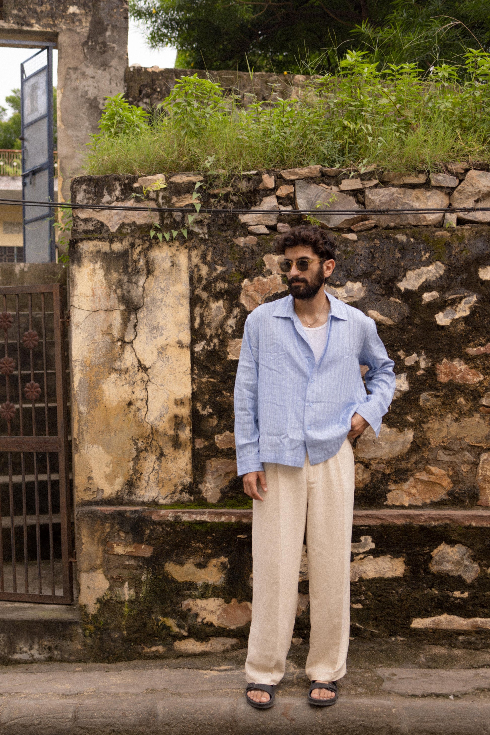 Soft Blue Dobby Resort Shirt