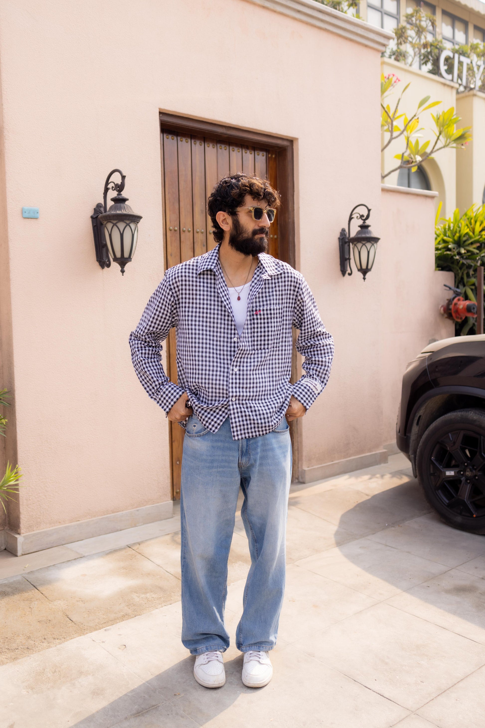 Black and White Check Shirt