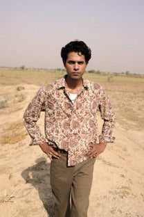 Bagru Hand-Blocked Jaal Summer Shirt