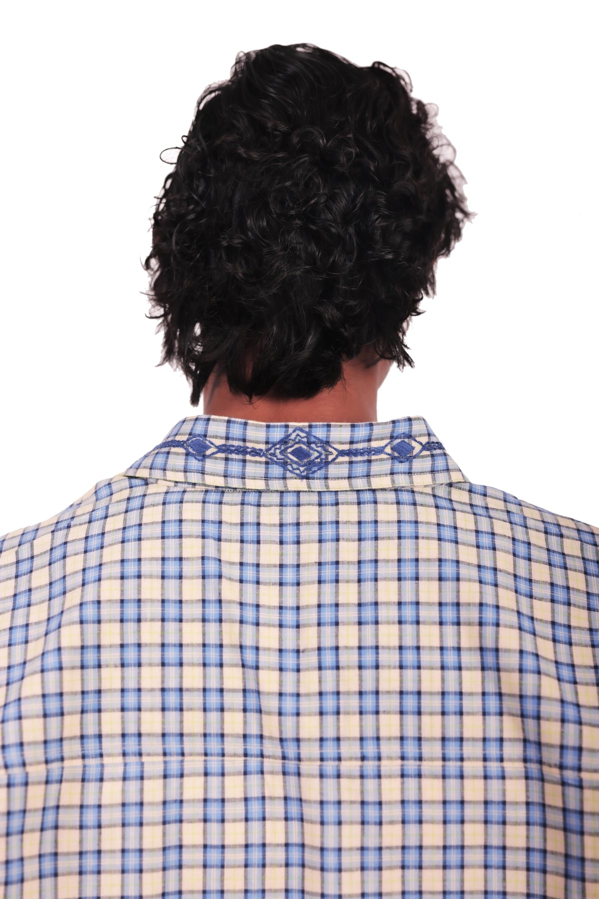 Para Yellow Embroidered Checks Shirt