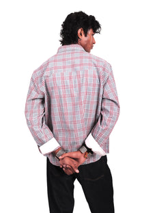 Sage Checks Boota Embroidered Shirt
