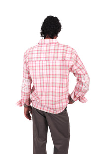 Pink Chowk Embroidered Checks Shirt