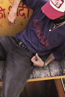 'AAKAR TARO’ Faded Blue Teeshirt