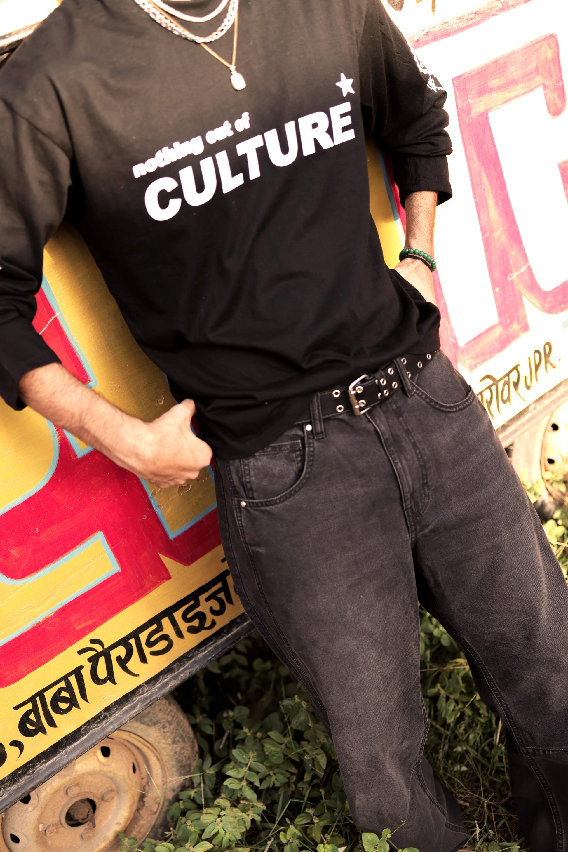 "CULTURE" Black Full Sleeve Teeshirt