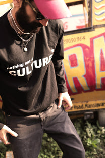 "CULTURE" Black Full Sleeve Teeshirt