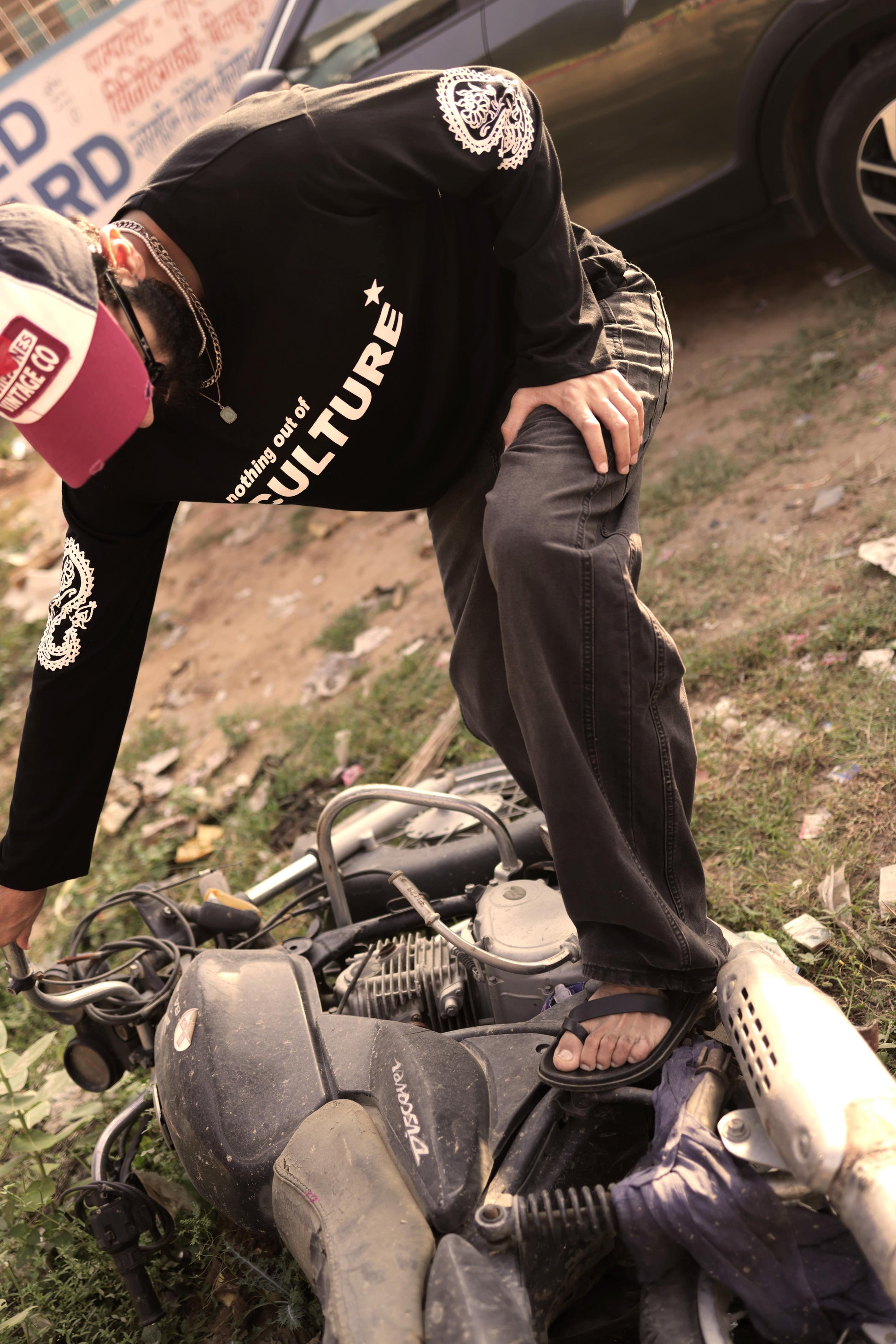 "CULTURE" Black Full Sleeve Teeshirt