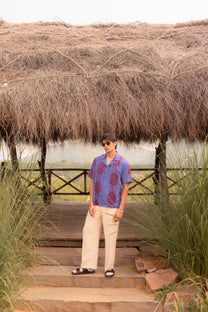 Blue Purple Printed Resort Shirt