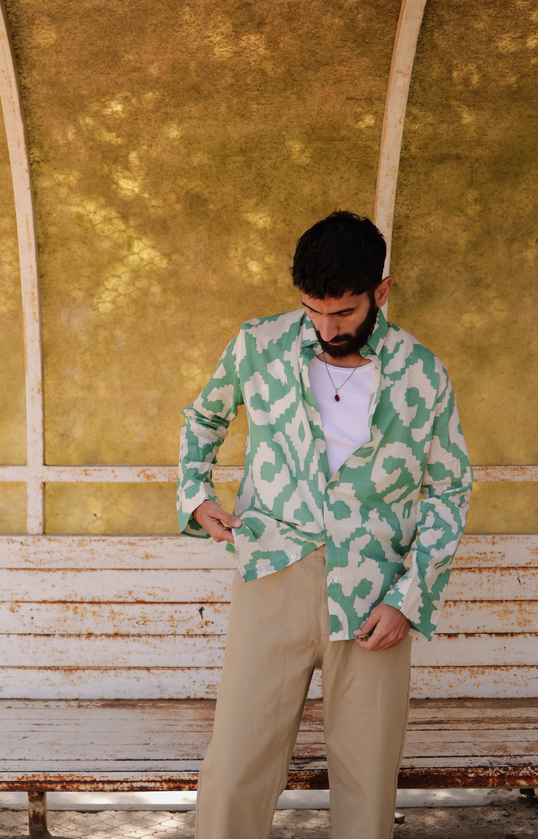 Sage Ikat Summer Shirt