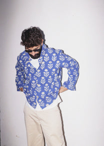 Indigo Block Printed Shacket