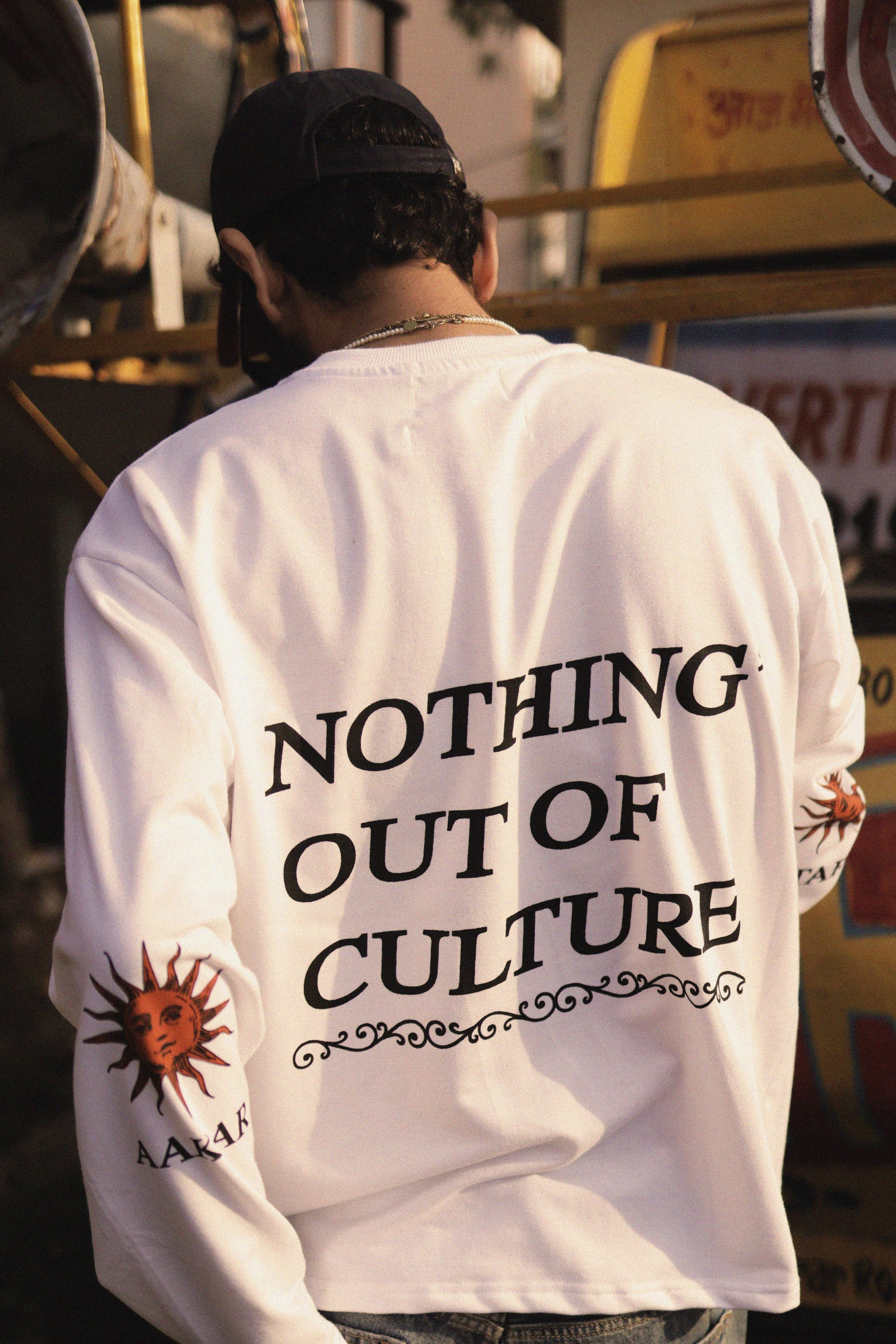 "CULTURE" White Full Sleeve Teeshirt