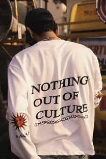 "CULTURE" White Full Sleeve Teeshirt