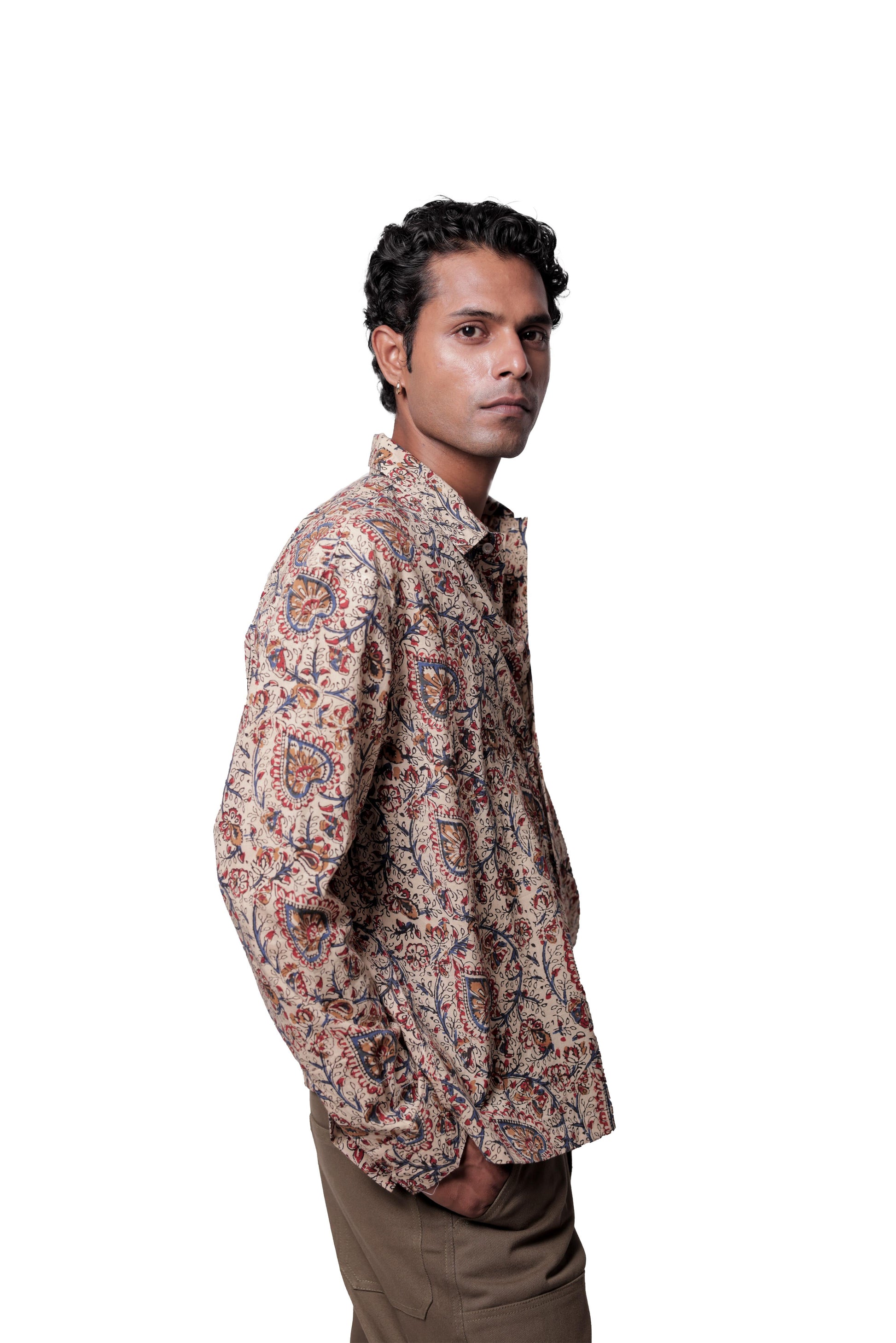 Bagru Hand-Blocked Jaal Summer Shirt