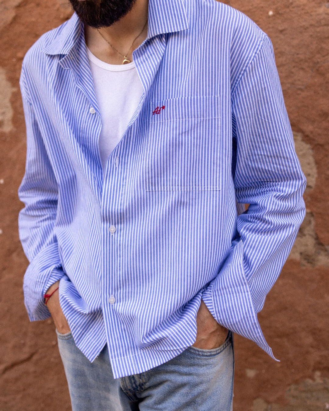Blue Pinstripe Resort Shirt