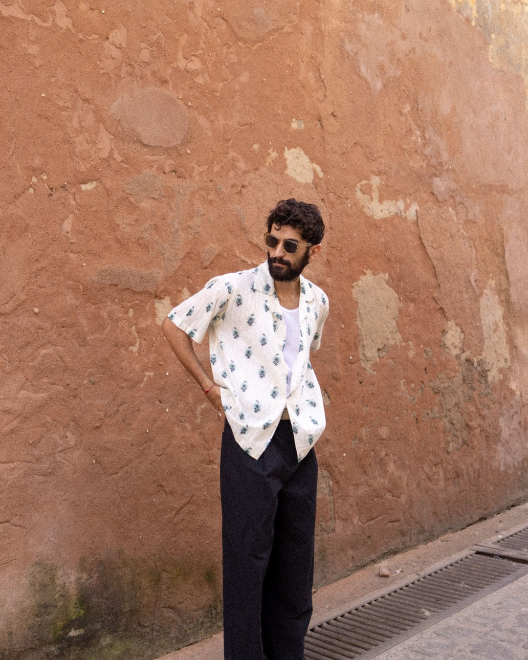 Off White Dobby Printed Shirt