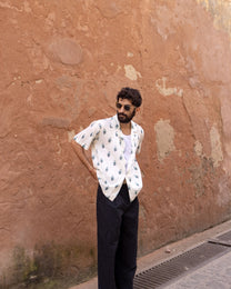 Off White Dobby Printed Shirt