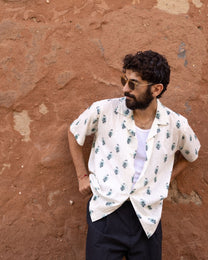 Off White Dobby Printed Shirt